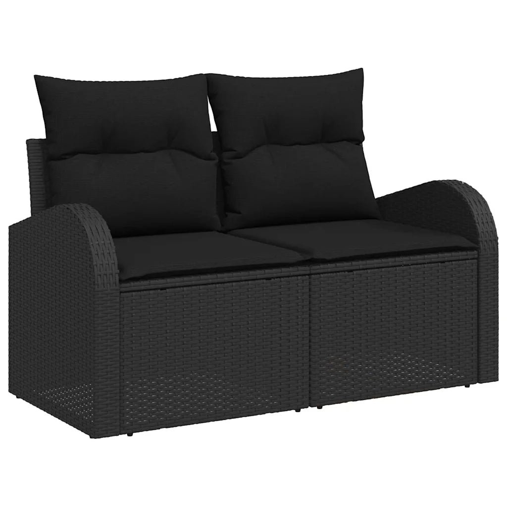 Set Divano da Giardino con cuscino 7 pcs Nero Poly Rattan 3359760