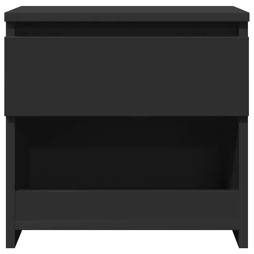 Comodino Nero 40x30x39 cm in Legno Multistrato 803445