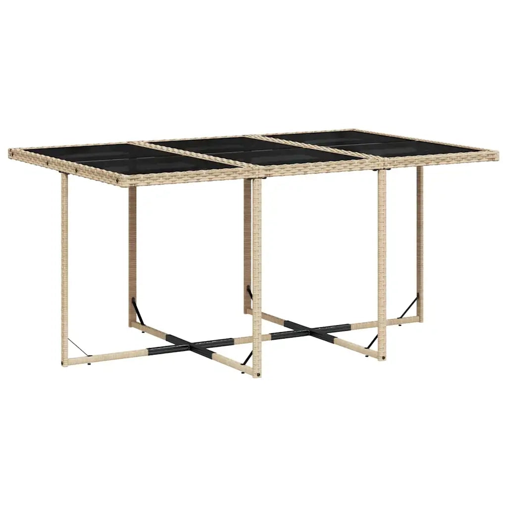 Set da Pranzo da Giardino 7 pz con Cuscini Beige in Polyrattan 3211270