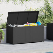 Baule da Giardino Nero 120x50x60 cm in Polyrattan 42498