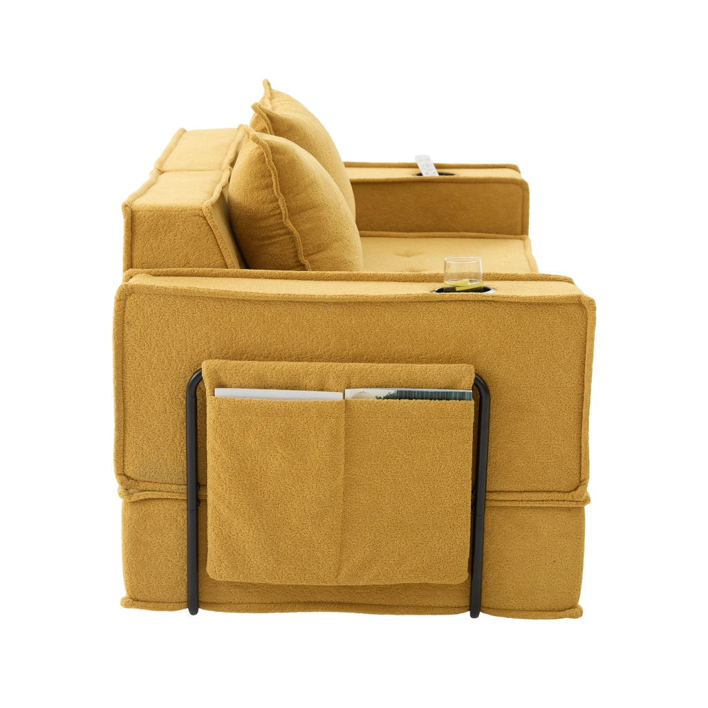 Divano Letto 2 Posti con Poggiapiedi e Cuscini ¨C MINIMAL ¨C Tessuto