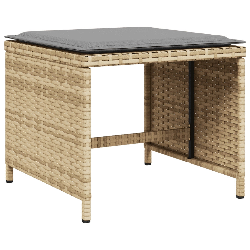 Set Pranzo da Giardino 13 pz con Cuscini Beige Misto Polyrattan 3211344
