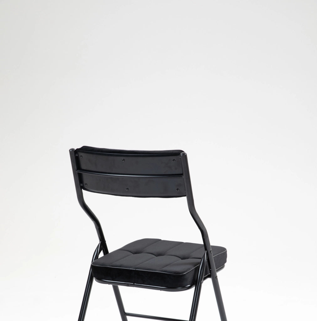 SEDIA Pieghevole Imbottita Set da 2 pezzi Nero in Acciaio