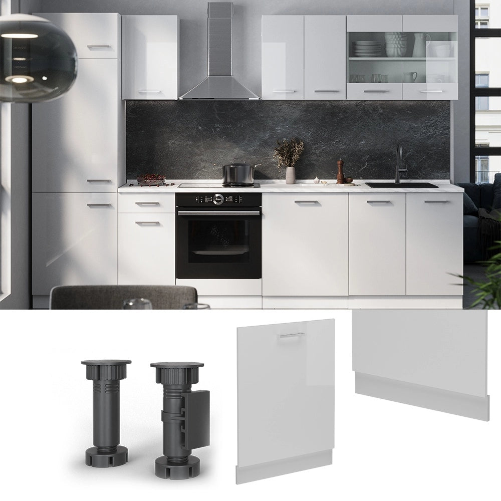Pannello frontale R-Line Bianco lucido/Bianco 60 cm, PL Marmo Vicco