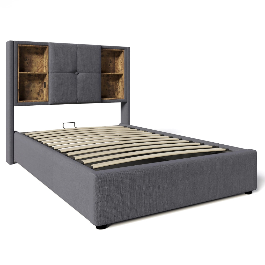 Letto singolo imbottito 90x200 cm con ricarica wireless