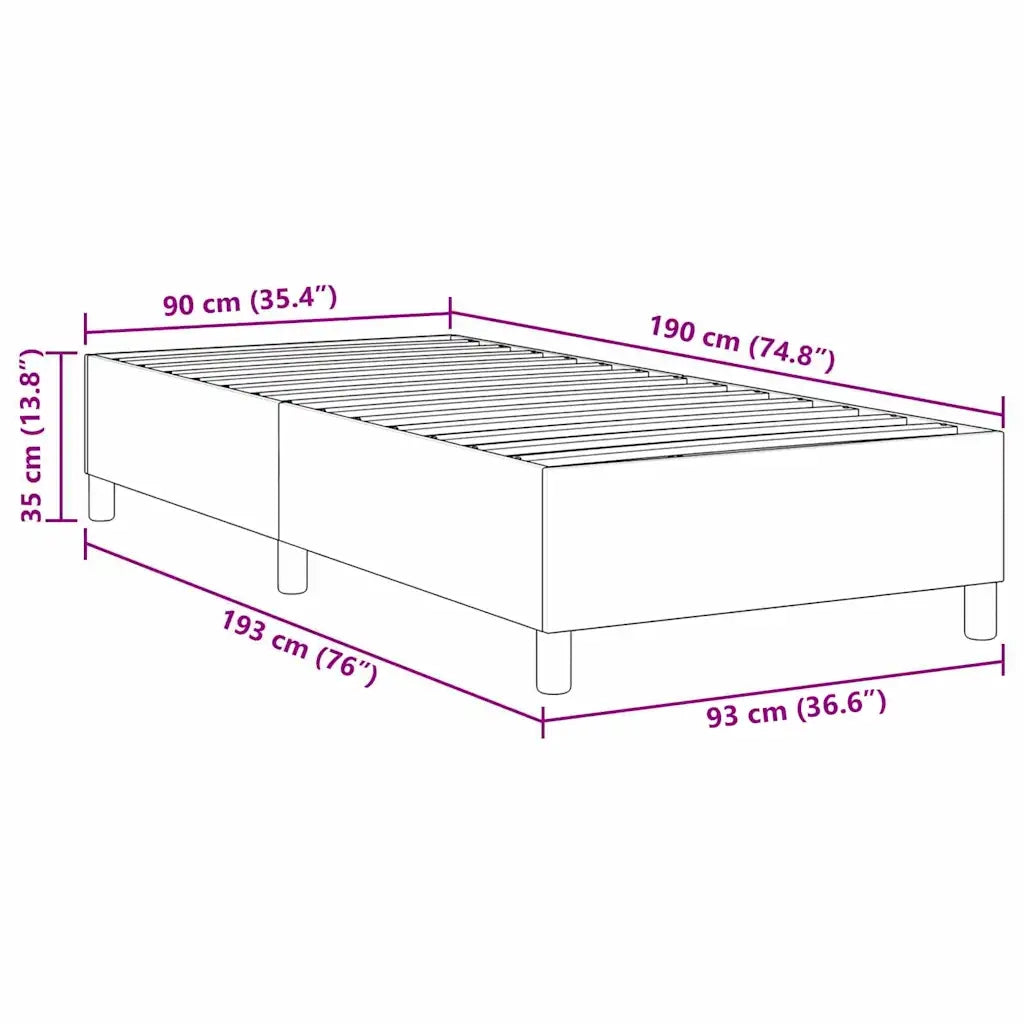 Struttura letto piattaforma Crema 90 x 190 cm Tessuto in Cords 3337384