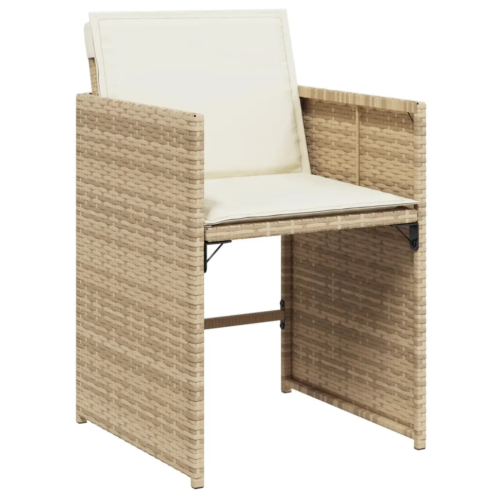 Set da Pranzo da Giardino 13 pz con Cuscini Beige in Polyrattan 3277899