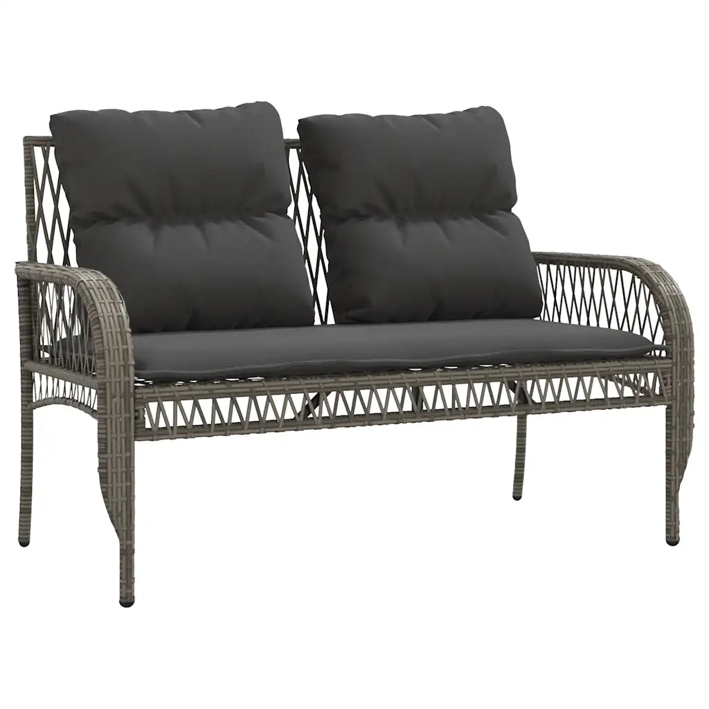 Set Divani da Giardino 4 pz con Cuscini in Polyrattan Grigio 368729