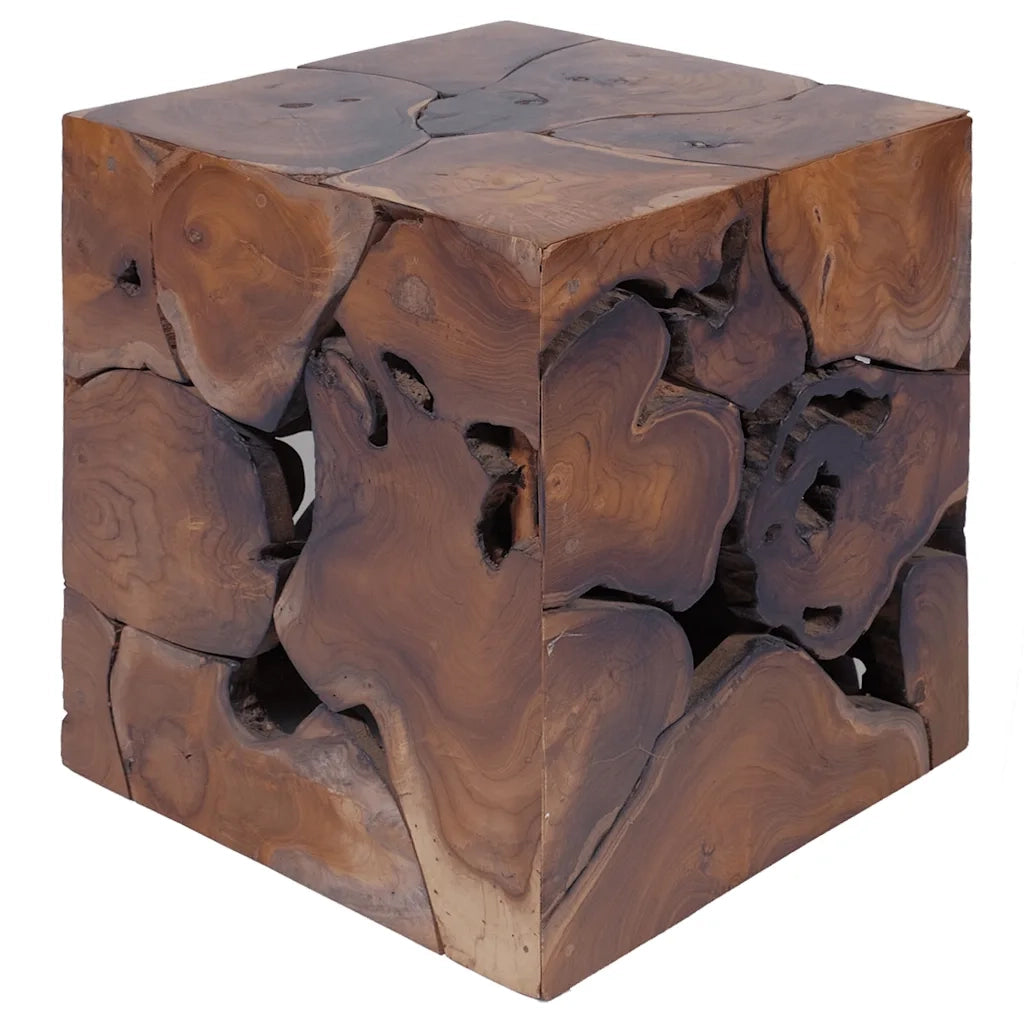 Sgabello Marrone 40x40x45 cm in Legno Massello di Teak 243472
