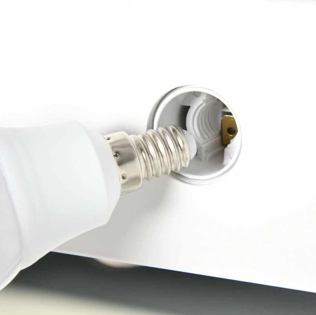 Specchio Hollywood da trucco 80 x 60 cm con LED dimmerabili, touch e memory, bianco