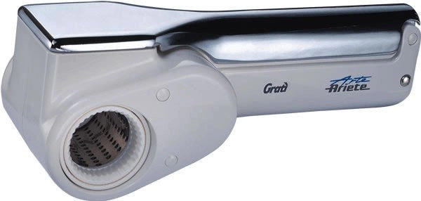 Ariete 44 gratì metal - grattugia elettrica senza filo - 1 kg formaggio con 1 ricarica - 2 rulli fori grandi e fini - bianco e argento - ARI44