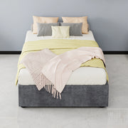 letto telaio tessuto grigio 90 x 200 cm