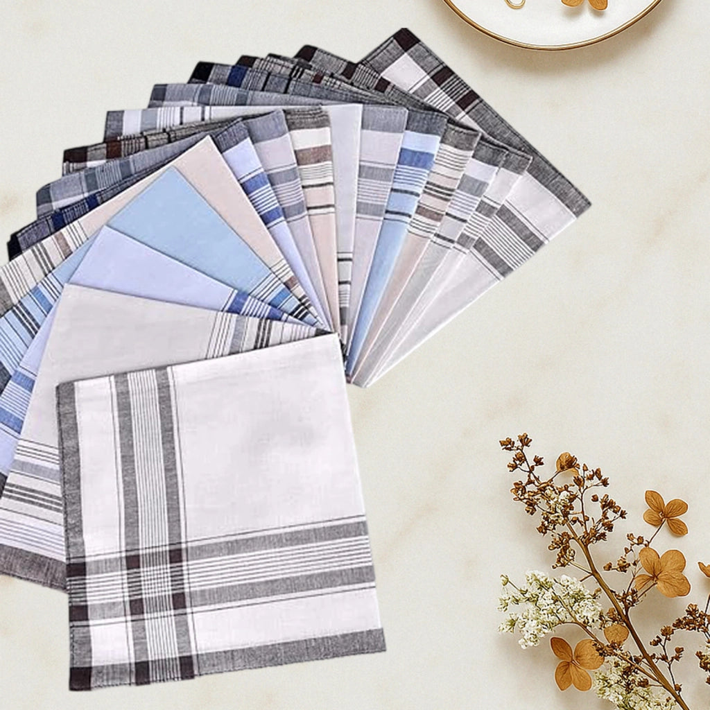 Set di 12 fazzoletti in cotone 40 x 40 cm assortiti