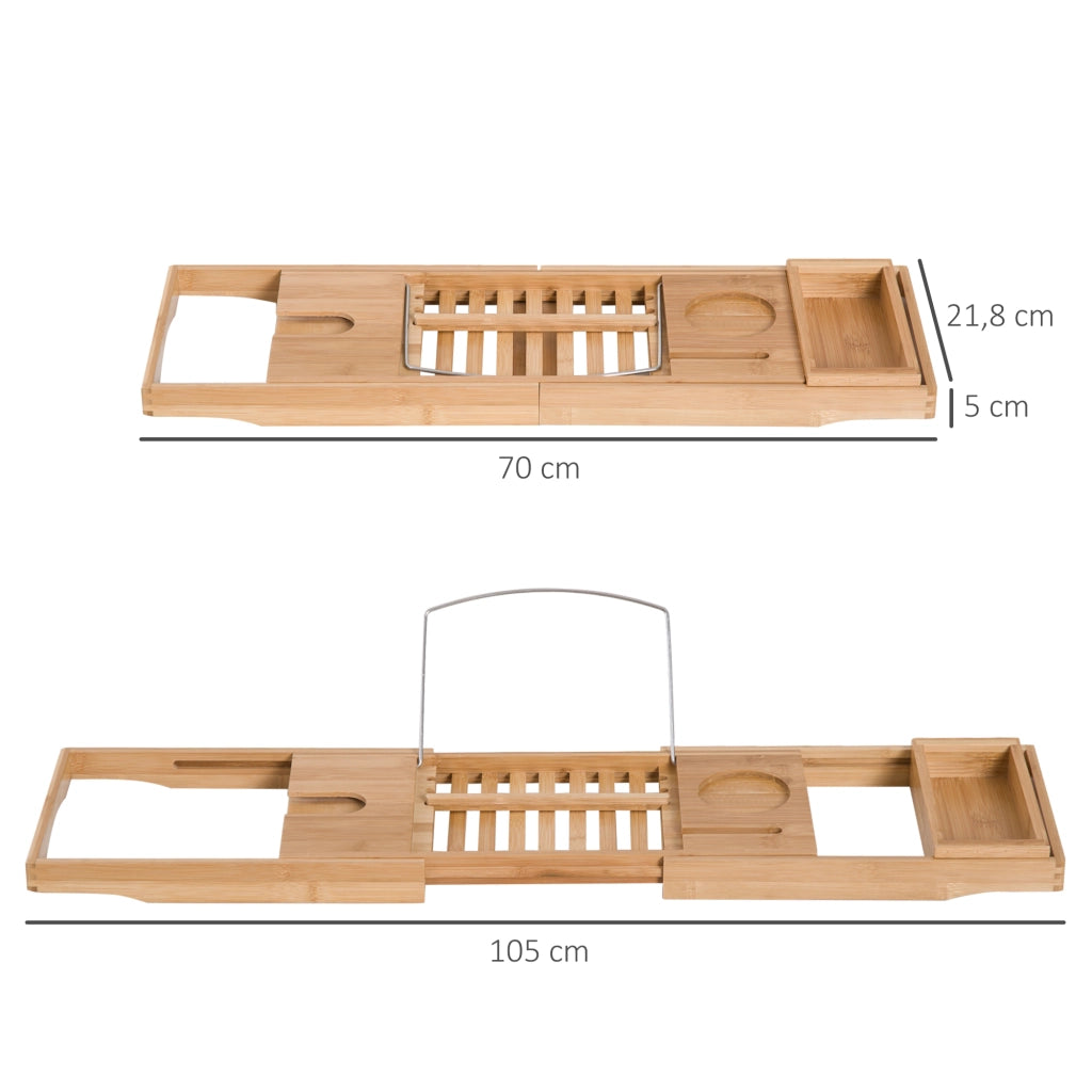Tavoletta da bagno regolabile in bambu' ¨C Minimal ¨C per libro iPad telefono
