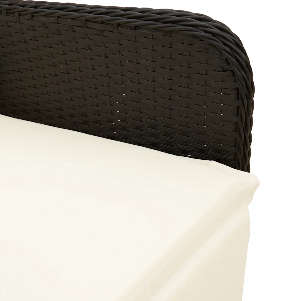 Set Bistrò da Giardino 5 pz con Cuscini in Polyrattan Nero 3277136