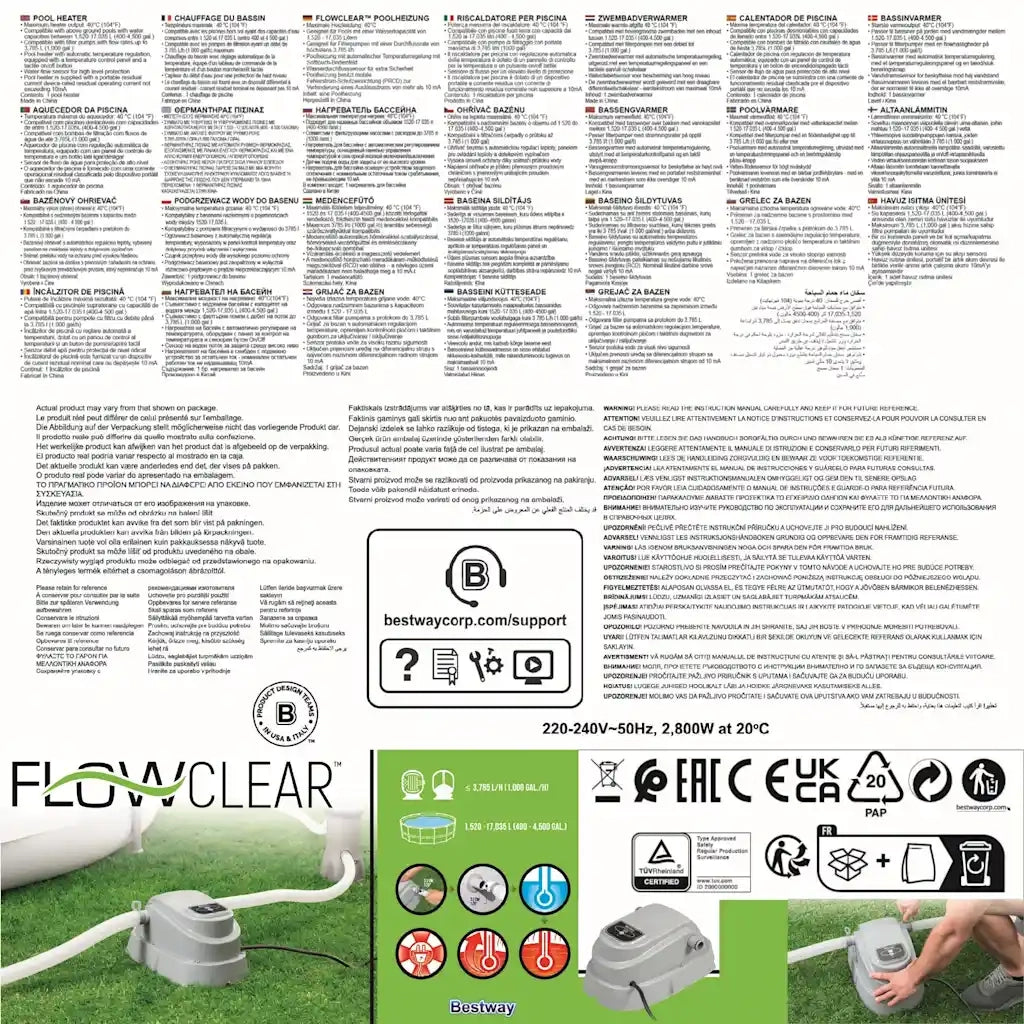 Bestway Riscaldatore Acqua per Piscine 58259 90742
