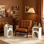 Set di 2 Comodini con Ripiani Aperti 40 x 30 x 60 cm Bianchi - Tavolini per Camera da Letto