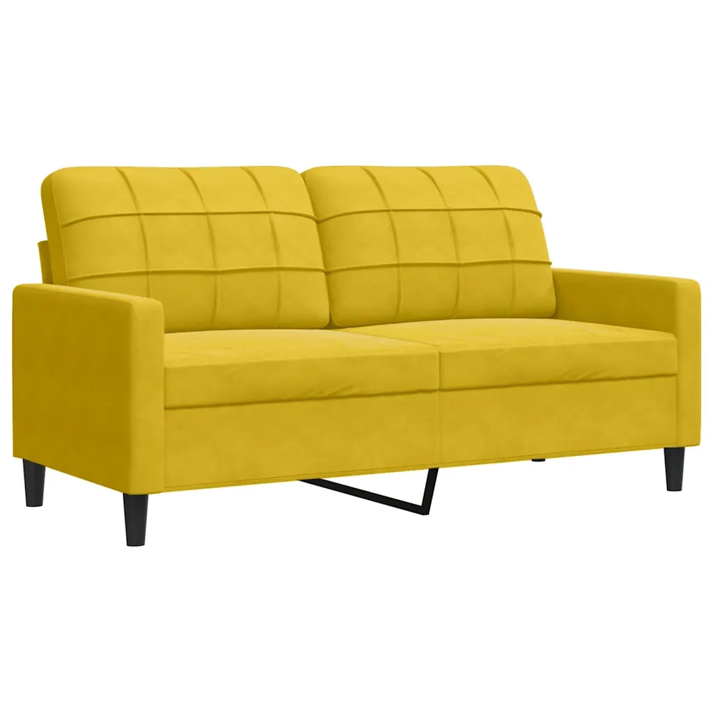 Set di Divani 4 pz con Cuscini e Rinforzi Giallo in Velluto 3278467