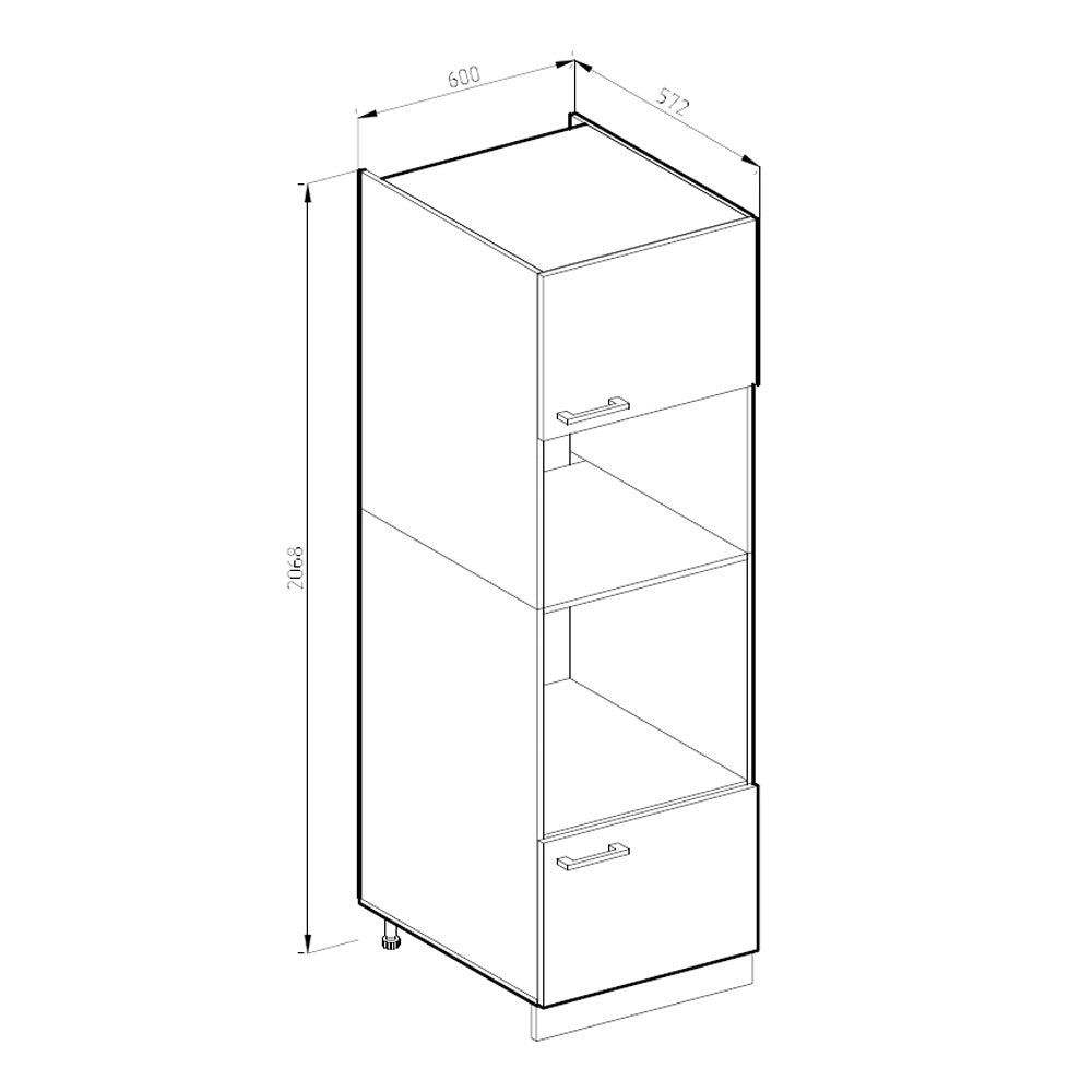 Mobile cucina microonde R-Line Antracite lucido/Bianco 60 cm Vicco