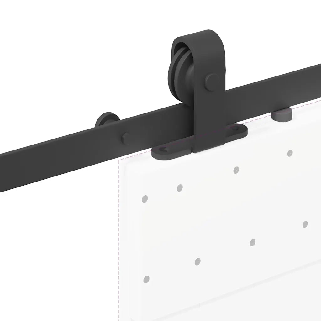 Kit di Binari per Porte Scorrevoli 152,5 cm Acciaio Nero CFW9964183