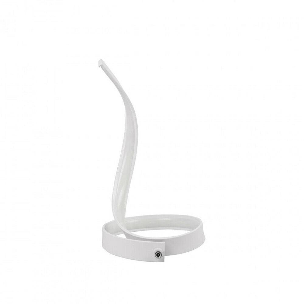 Trade Shop - Lampada Da Tavolo Led Moderna A Spirale Curva 12watt Luce Da Comodino Bianca D05 - -bianco Freddo      -