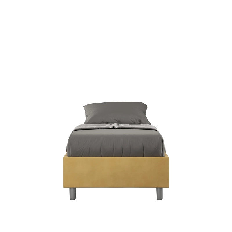 Letto Sommier imbottito Singolo 80x210 cm Azelia - Senza rete,Microfibra,Ocra
