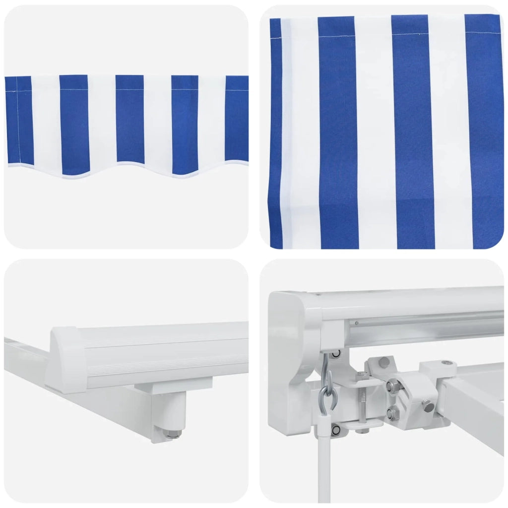 Tenda retrattile manuale Blu e Bianco 4,5 × 3 m 3420287