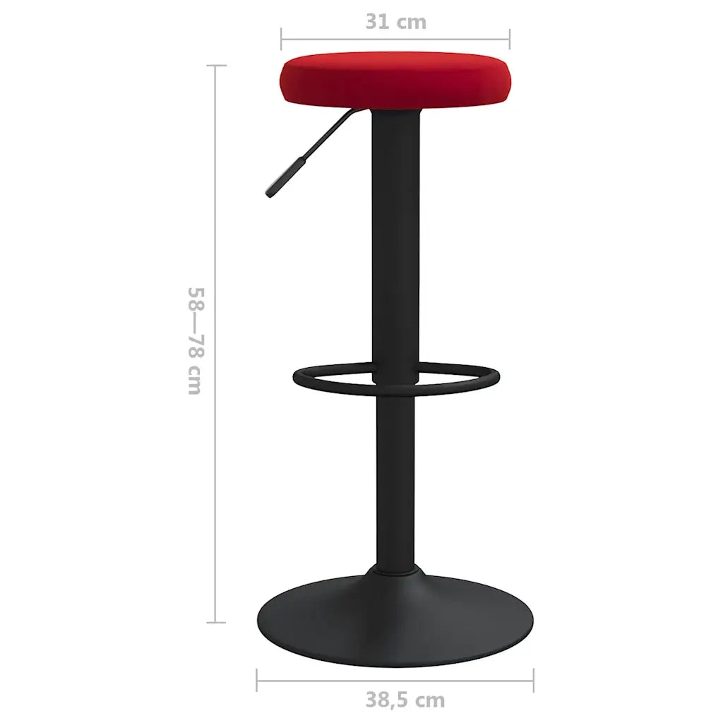 Sgabelli da Bar 2 pz Rosso Vino in Velluto 333149