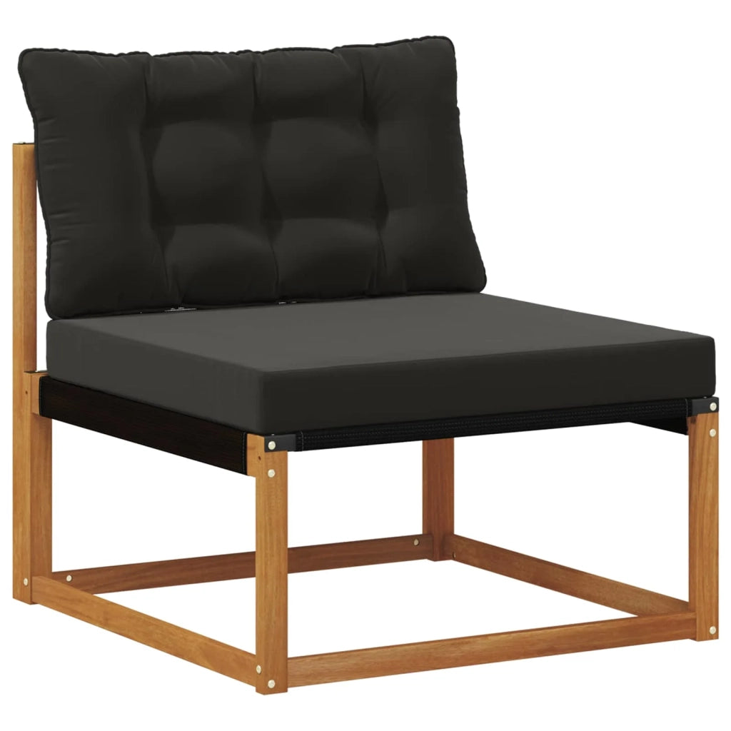 Set di divani da esterno 3 pz Naturale e Nero 3369147