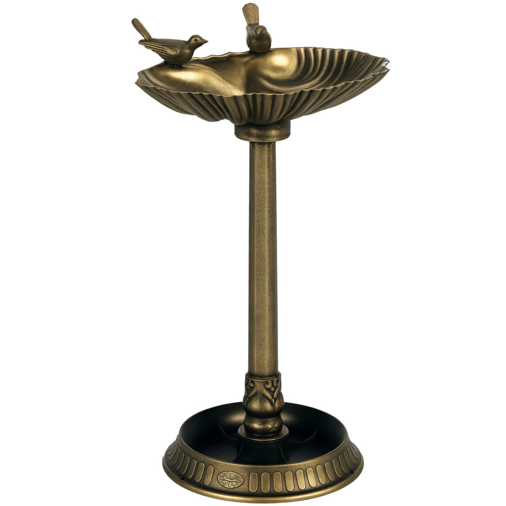 Bagno per Uccelli da Giardino ¨C Minimal ¨C 81 cm Conchiglia Bronzo Invecchiato