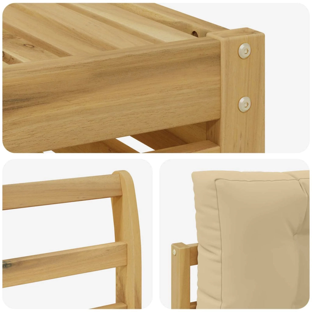 Set di divani da esterno 9 pz Bianco e Beige 3390248