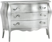 Comò 3 cassetti bombato 116*45*85 argento (1914) - Mobili 2G