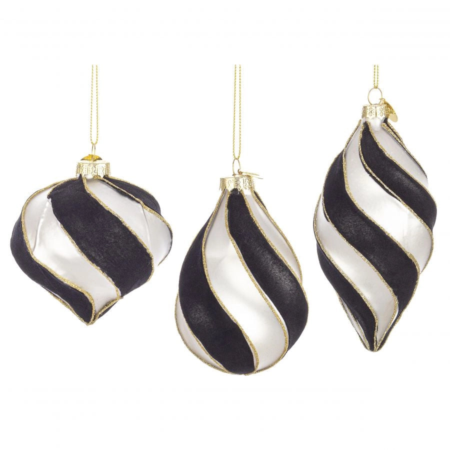 Pendaglio vetro monochrome linee bianco e nero prezzo cad indicare il modello