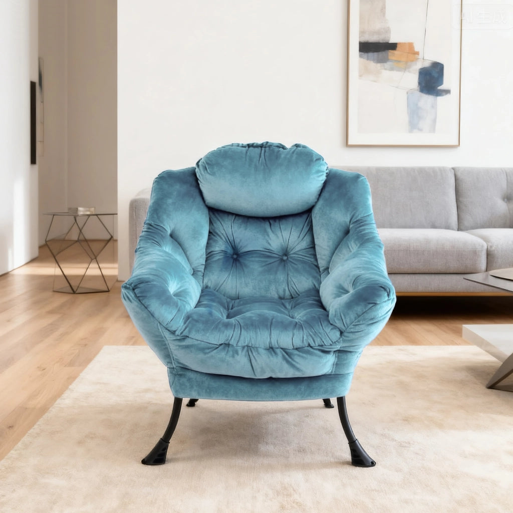 Poltrona Relax con Poggiapiedi e Braccioli ¨C Xylo ¨C Blu