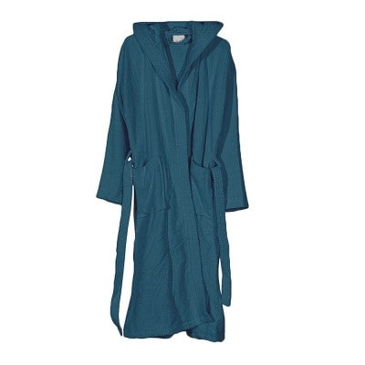 Accappatoio turchese 100% cotone taglia S con tasche cappuccio e cintura