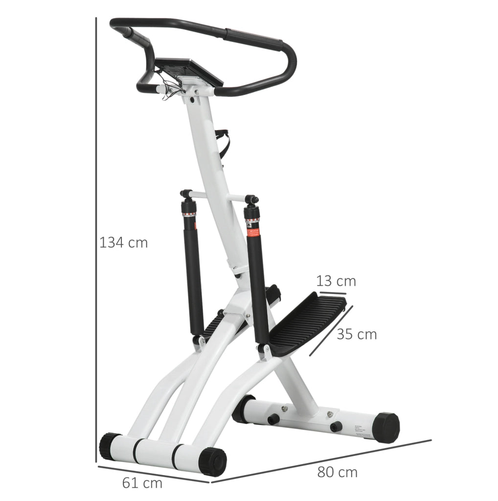 Stepper ULEVR con manubrio, resistenza idraulica regolabile su 12 livelli e display LCD, nero, 80x61x134 cm