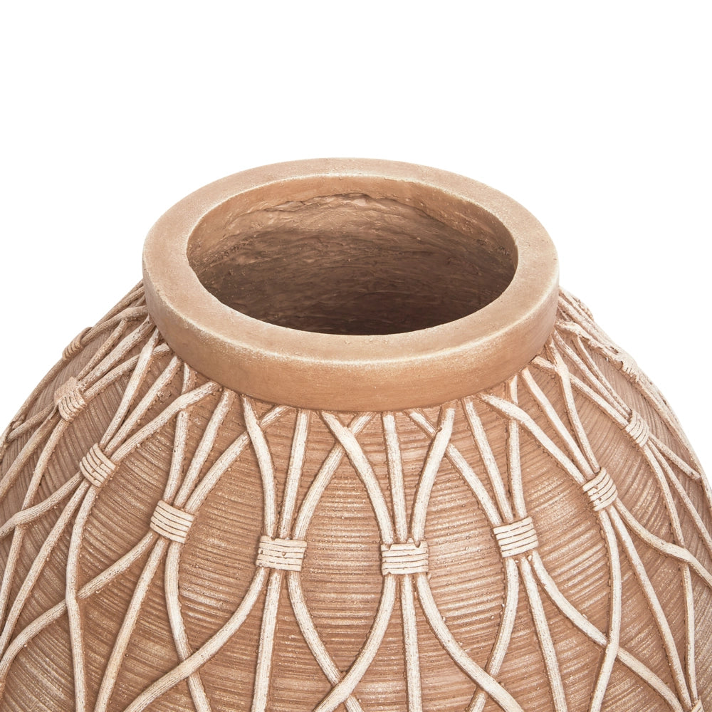 Vaso di fiori marrone chiaro per esterni e interni Boho