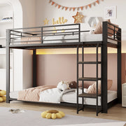 Letto a castello 90x200 cm in MDF e metallo nero