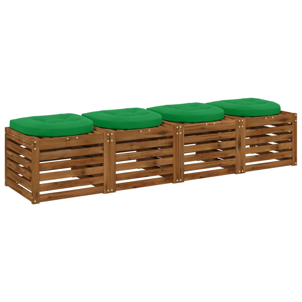 Cuscini per Sedia in 4 Pezzi 4 pz 100% Poliestere Verde 945330
