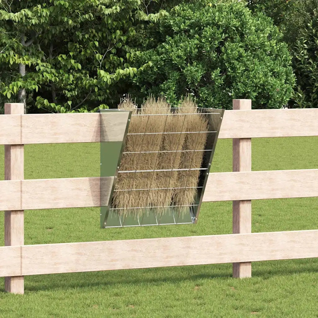 Mangiatore Appeso per Fieno Argento 61 x 33 x 66 cm 874635