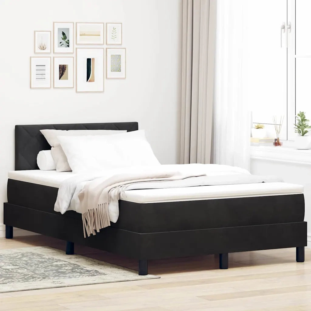 Letto a molle con testiera Nero 120 x 190 cm Velluto 3339226