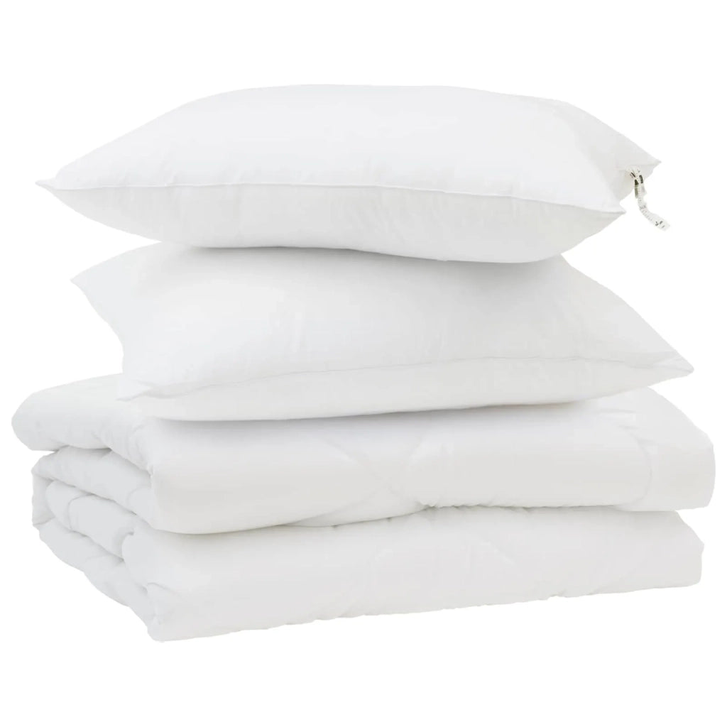 Duvet Estivo con cuscino 3 pcs Bianco Microfibra 3377311