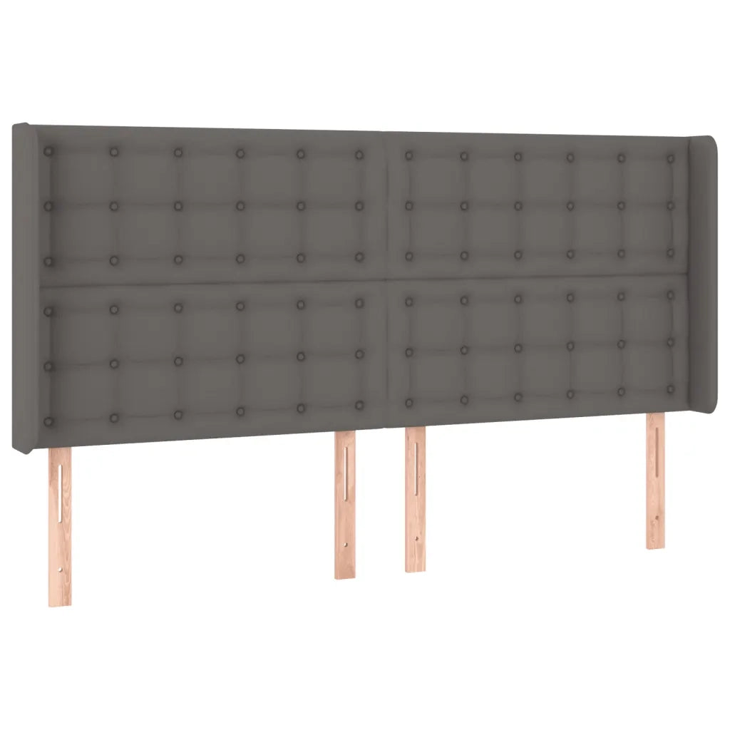 Testiera a LED Grigio 163x16x118/128cm in Similpelle