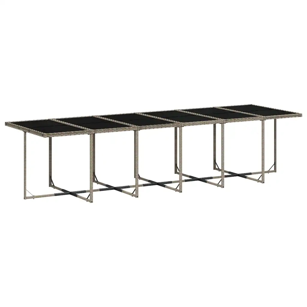 Set da Pranzo da Giardino 17pz con Cuscini Grigio in Polyrattan 3211544