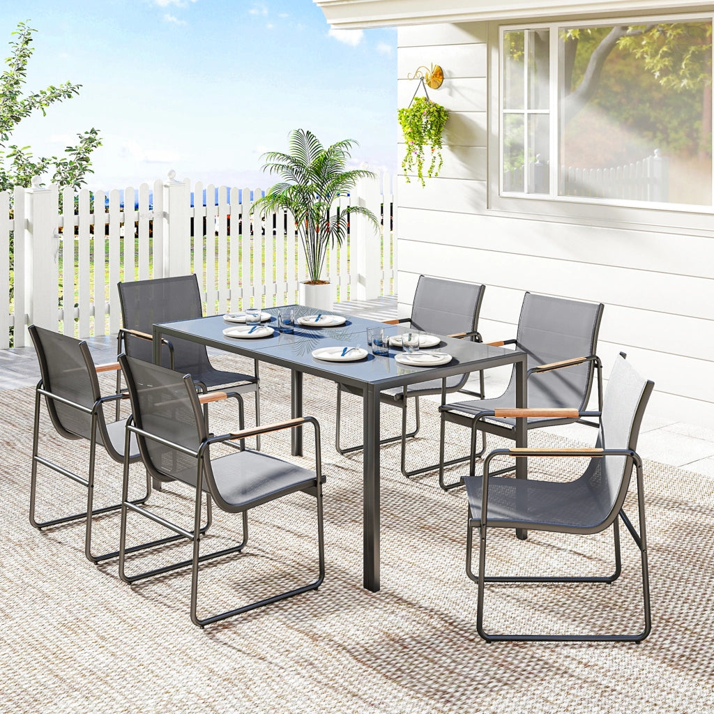 Set Giardino 7 Pezzi per 6 Persone ¨C Minimal ¨C Grigio