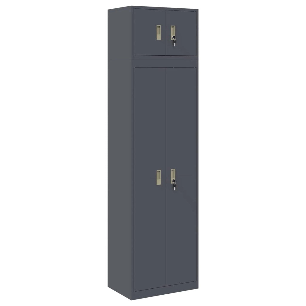 Armadio 2 pz Antracite 60 x 40 x 220 cm Acciaio Bloccabile 3438707