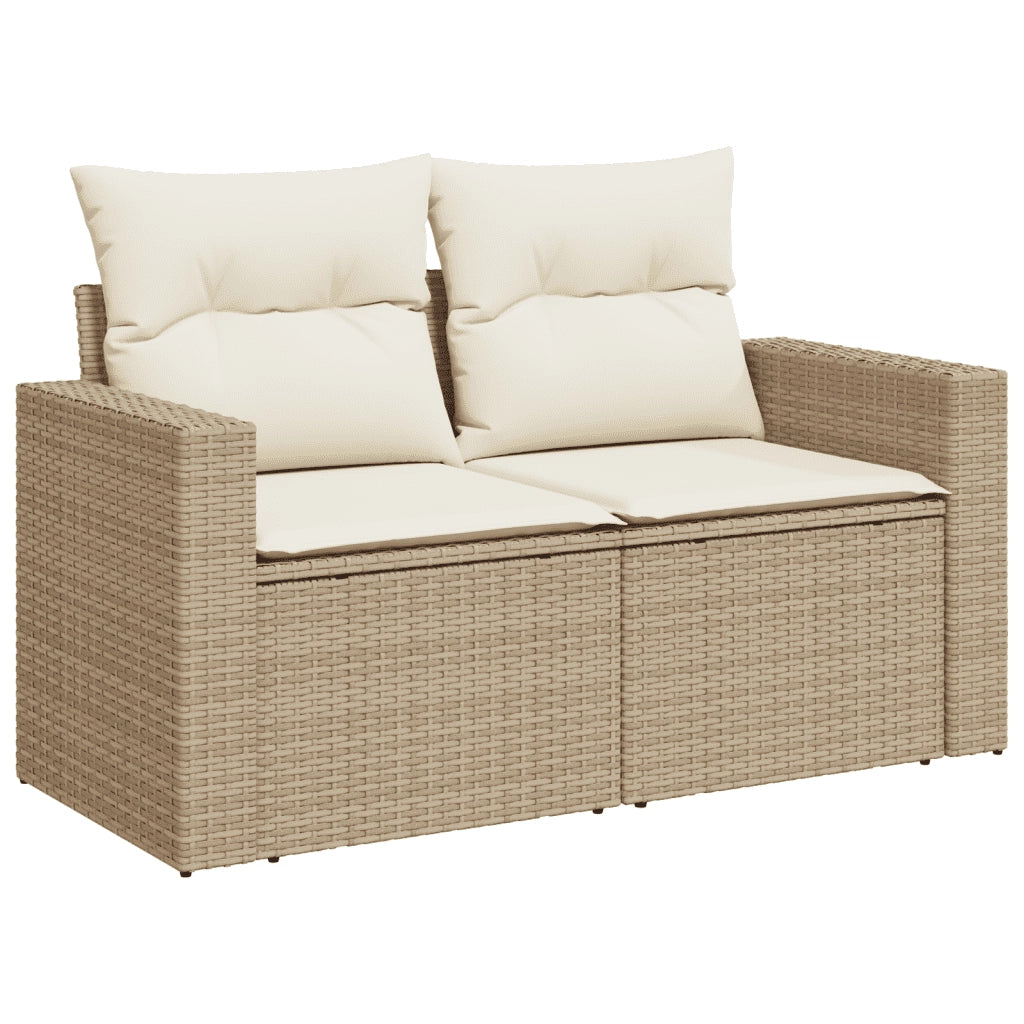 Set Divano da Giardino 6 pz con Cuscini Beige in Polyrattan 3218948