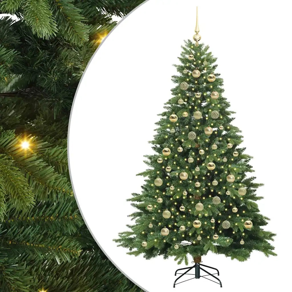 Albero di Natale artificiale con 300 LED Verde 210 cm PE e PVC