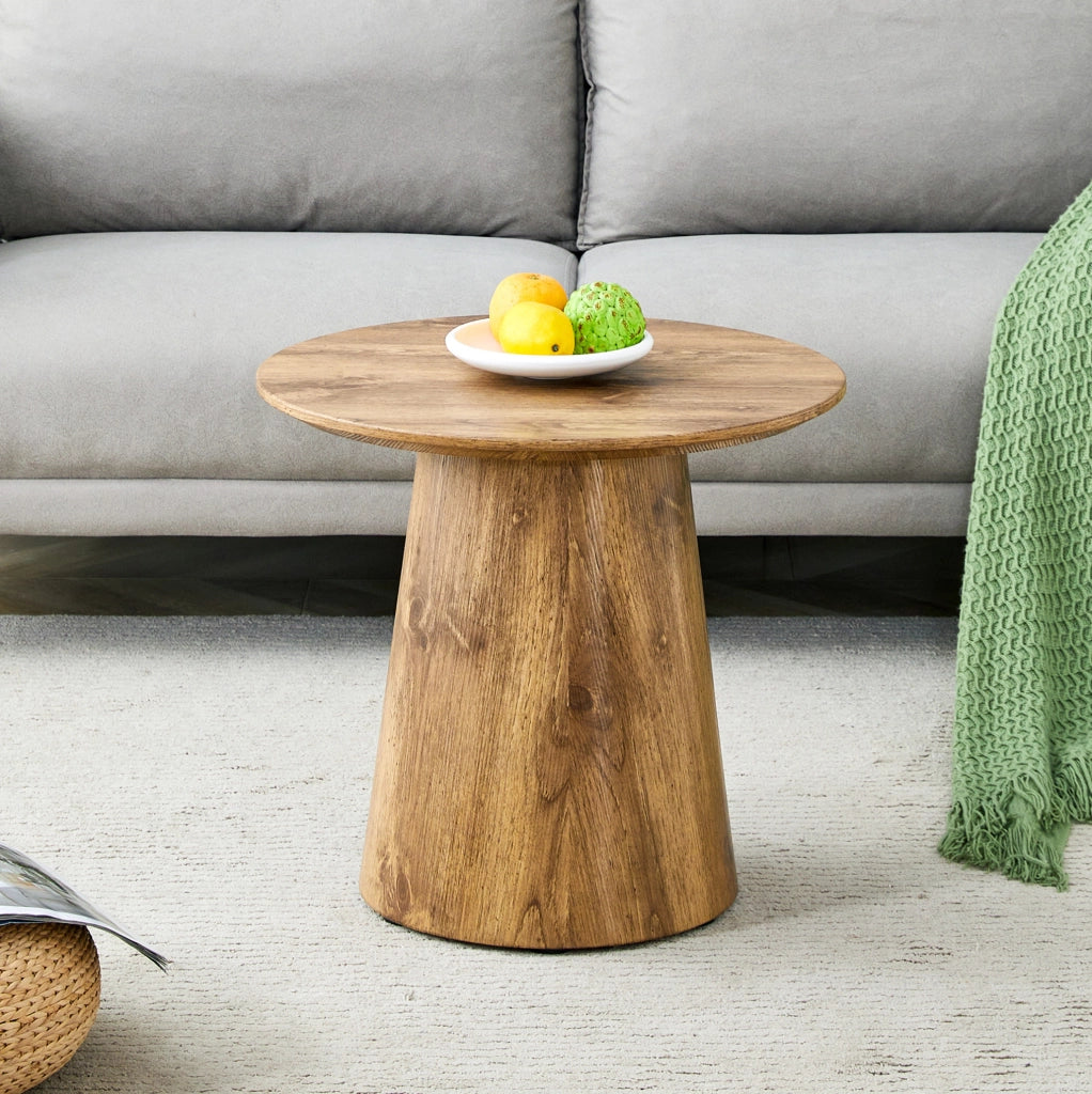 TAVOLINO ROTONDO 50 cm Effetto legno MDF
