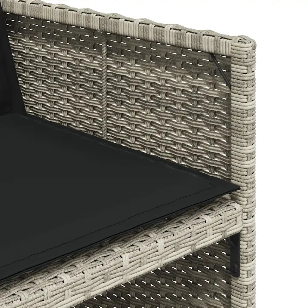 Set da Pranzo da Giardino 13pz con Cuscini Grigio in Polyrattan 3210587